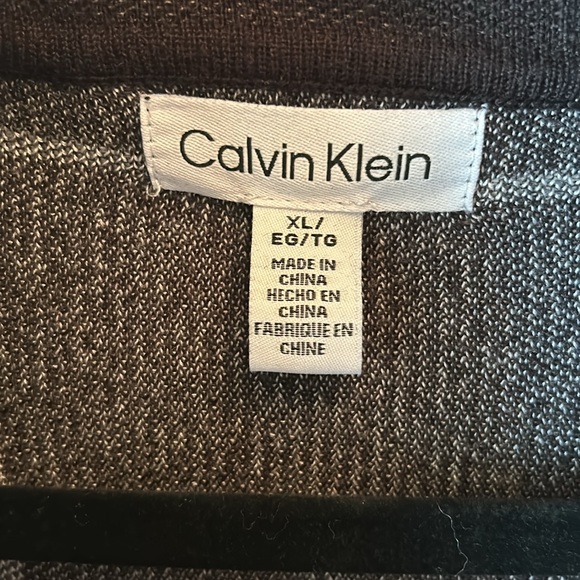 Calvin Klein Cowl Neck Windowpane Sweater Black SIZE XL SOFT AND COMFY! - Picture 2 of 10